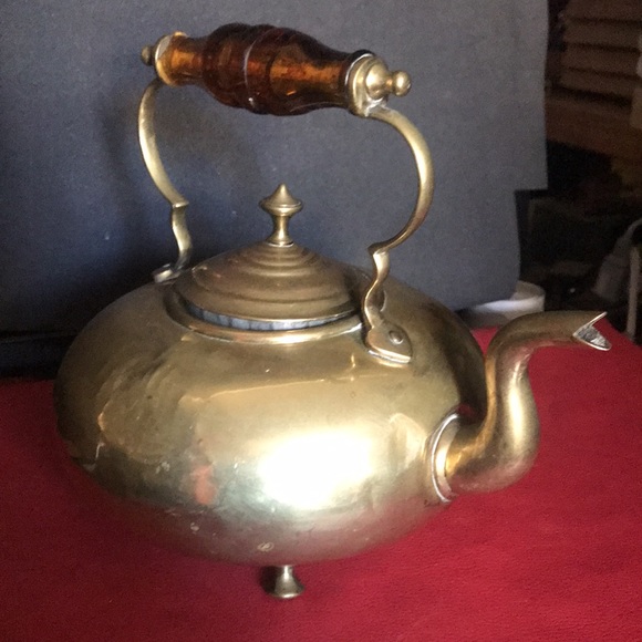 J.C. Brass  gooseneck footed tea pot - Picture 3 of 7
